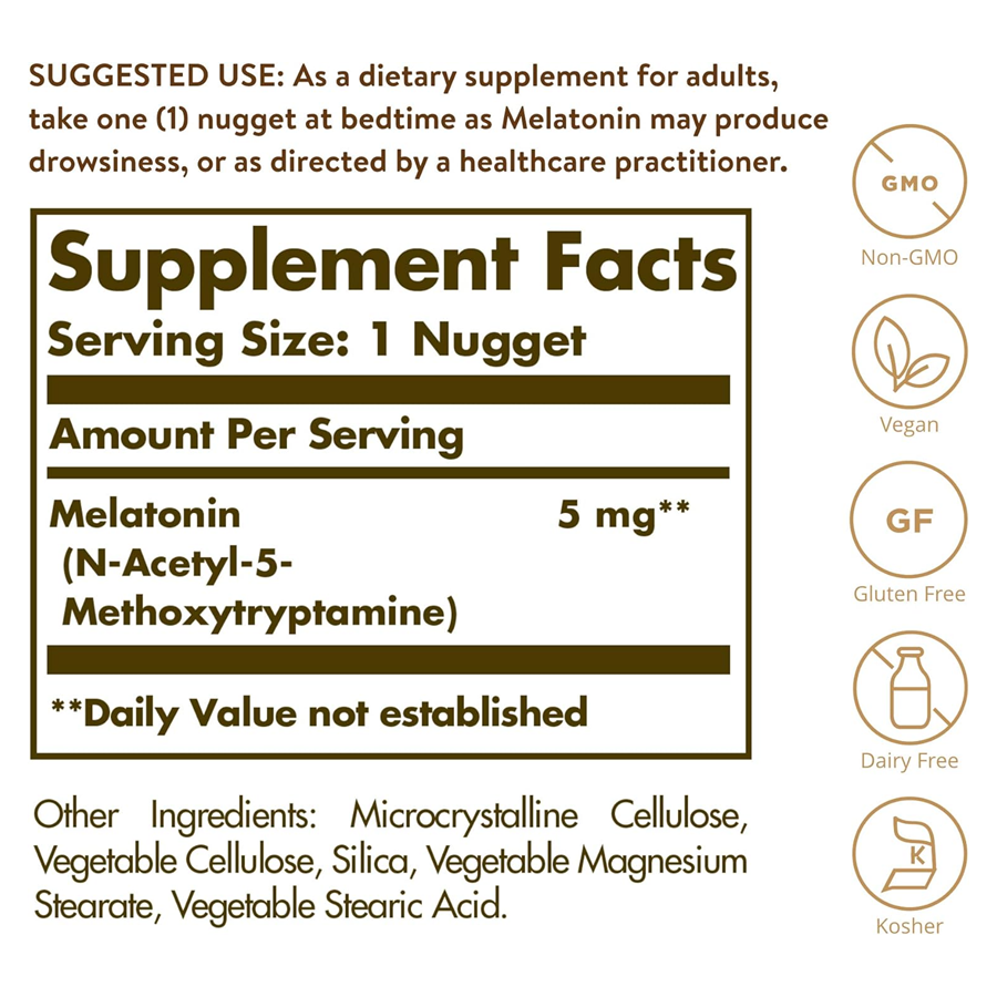 Solgar Melatonin - 5 mg - 120 Nuggets