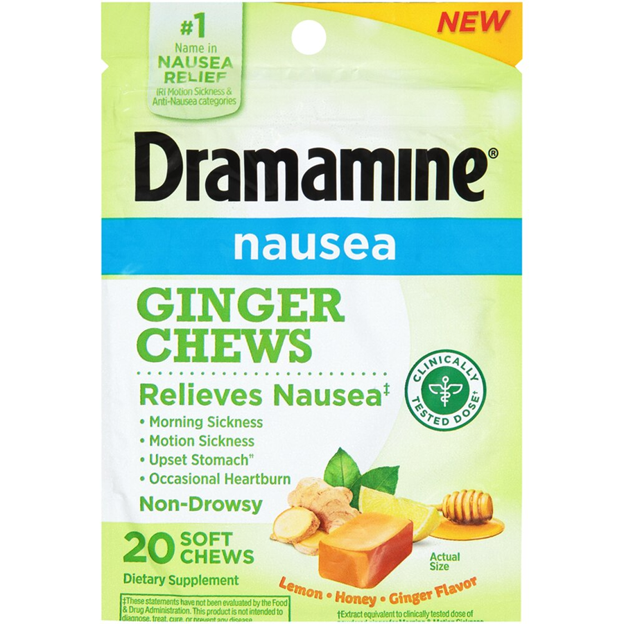 Dramamine Morning Sickness & Motion Sickness Relief Soft Chews - Ginger - 20ct