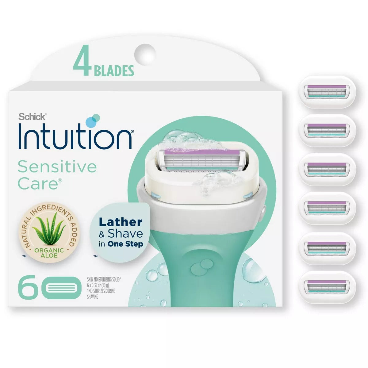 Schick Intuition Sensitive Care Womens Razor Blade Refills, 6ct