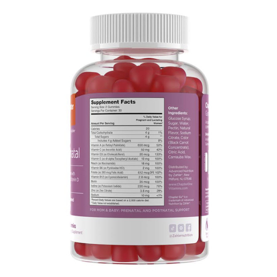 Zahler Chapter Six Prenatal Gummies, 60 Gummies