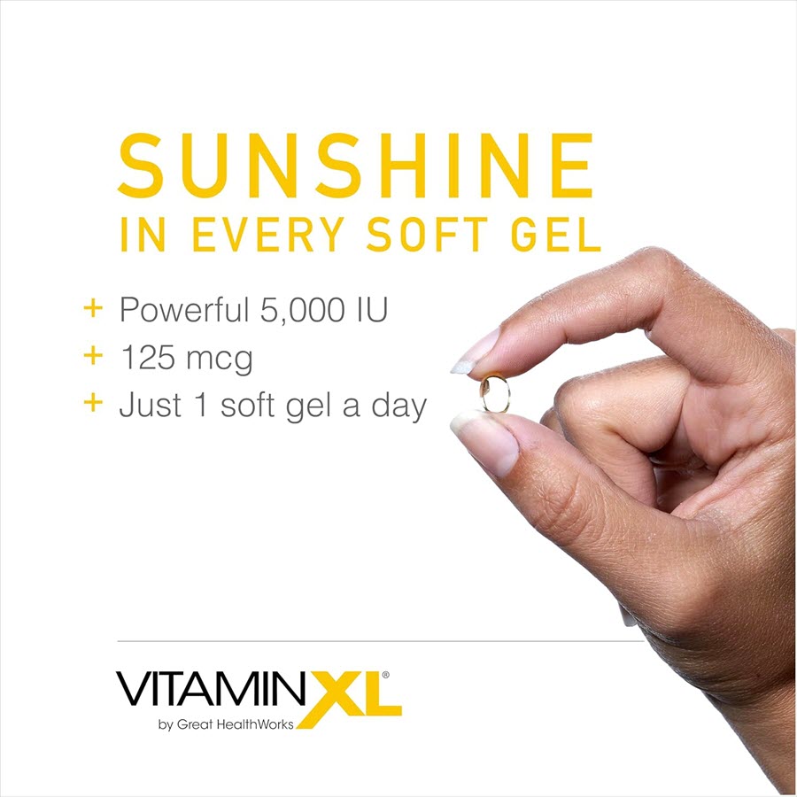 Vitamin XL D3, 5,000 IU, High Potency Daily Immune Support Supplement, 30ct