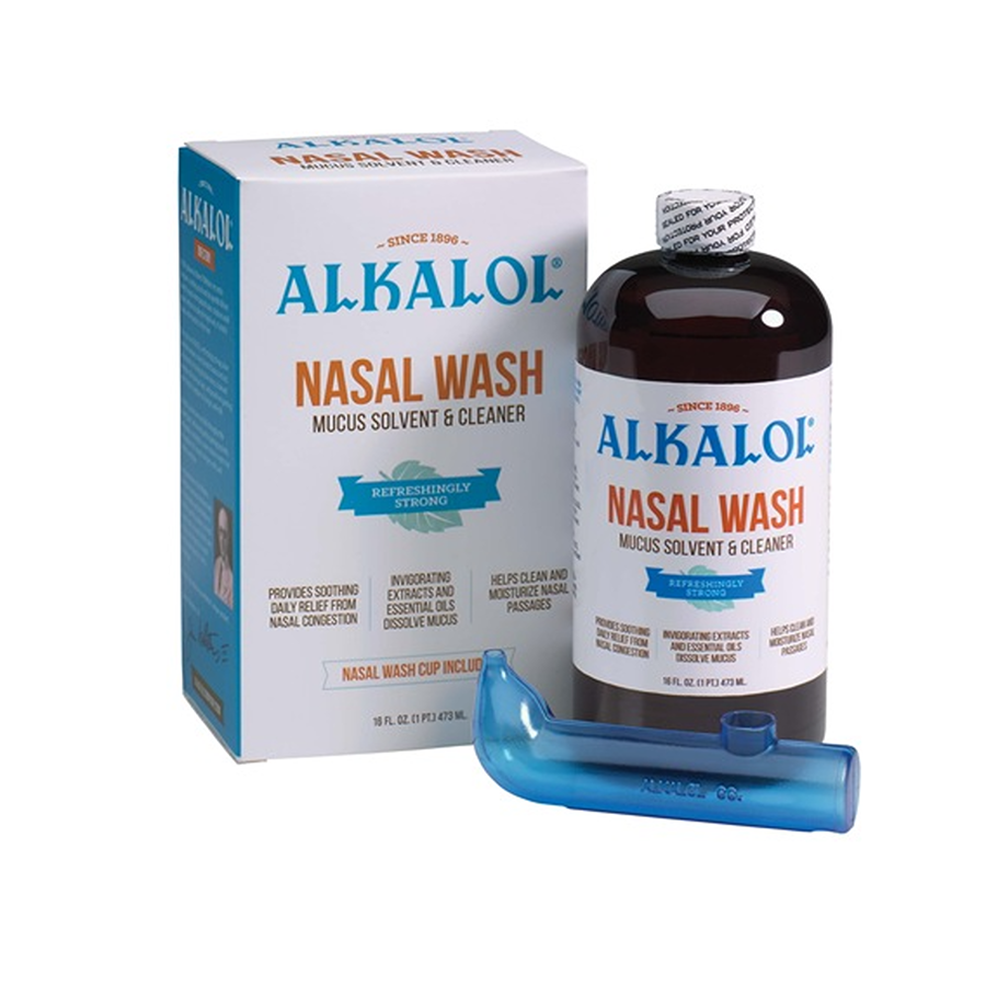 Alkalol Mucus Solvent & Nasal Wash Liquid - 16 fl oz