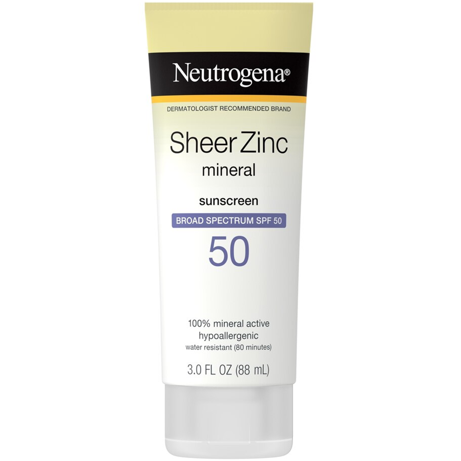 Neutrogena Sheer Zinc Mineral Sunscreen Lotion, SPF 50, 3oz