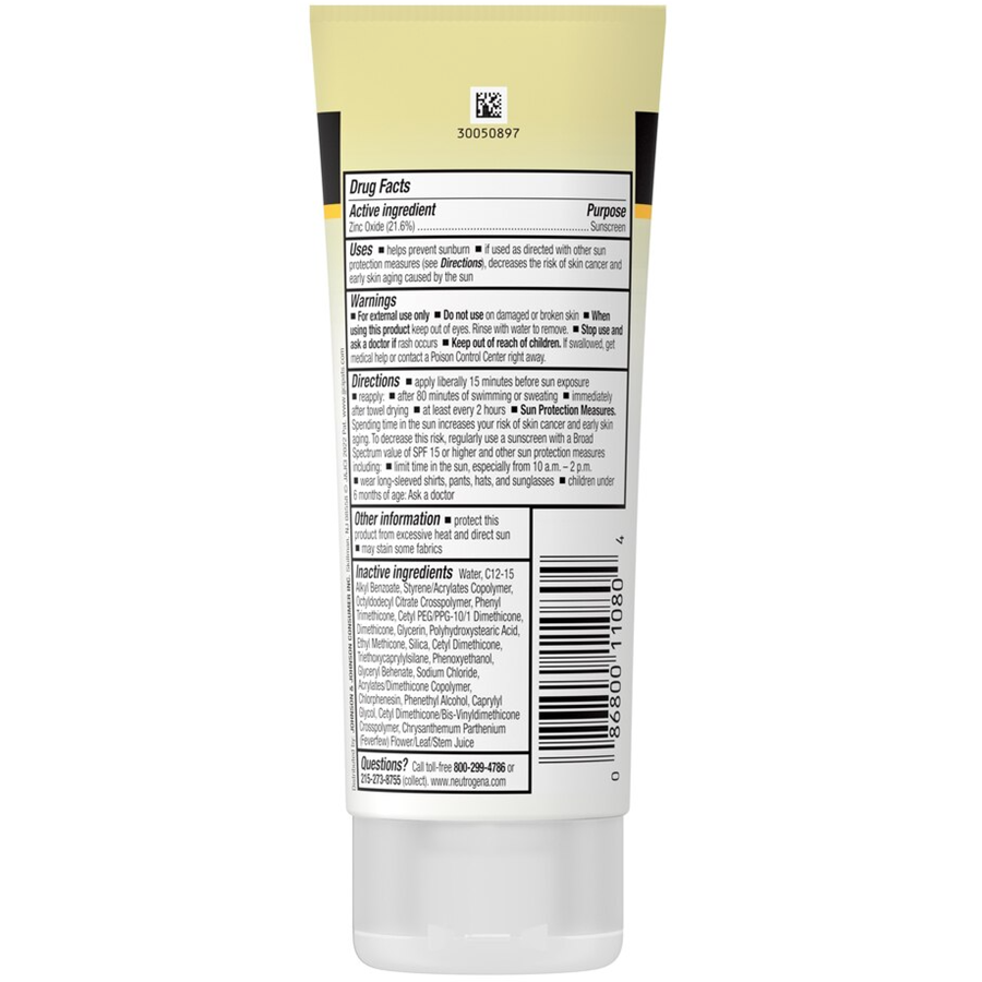 Neutrogena Sheer Zinc Mineral Sunscreen Lotion, SPF 50, 3oz