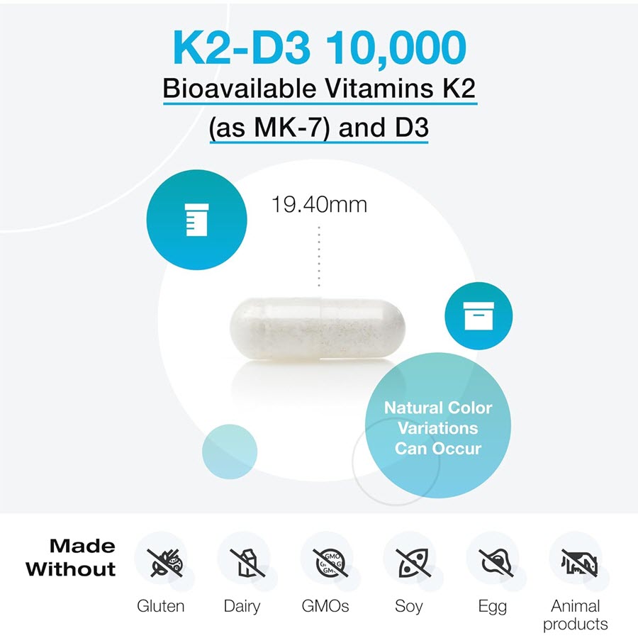 Xymogen K2-D3 10,000, 60 Capsules