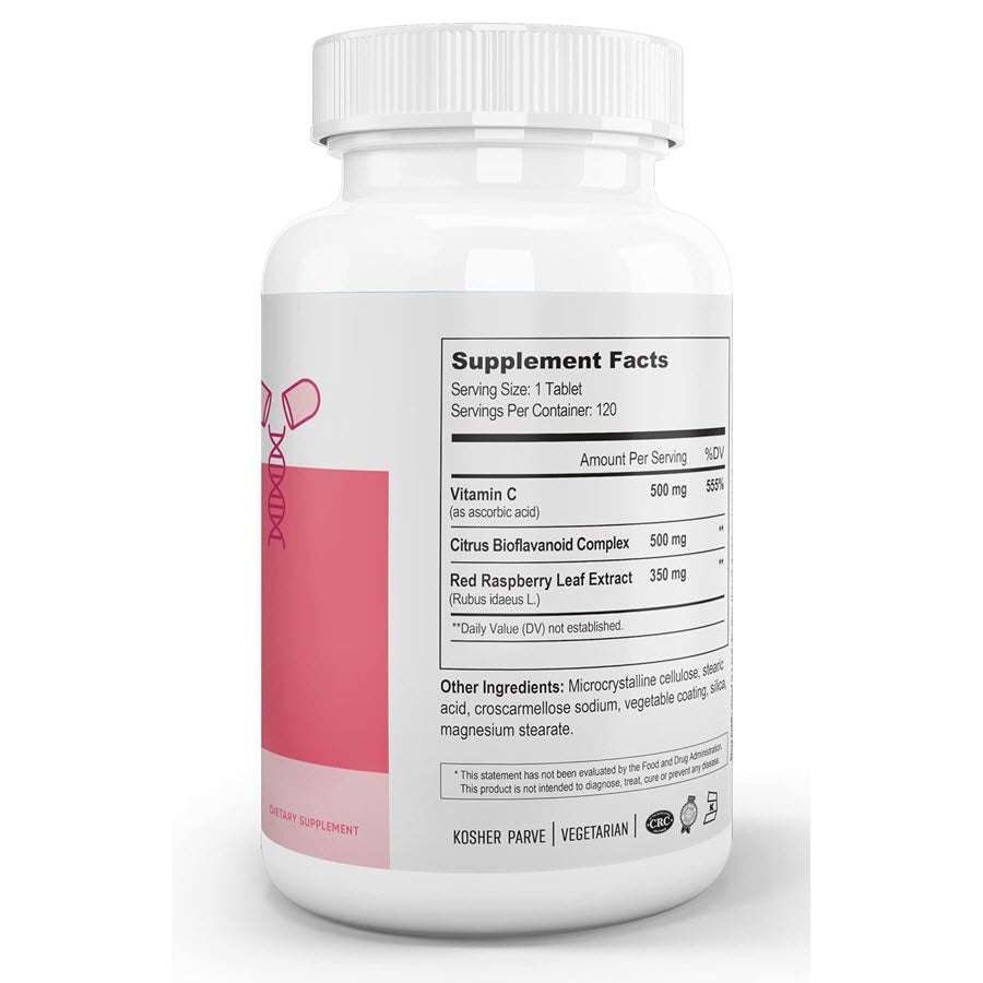 Nutri-Supreme Research Ultra C-Bio Plus 500 Mg with Red Raspberry (Female Support Formula), 120 Tablets