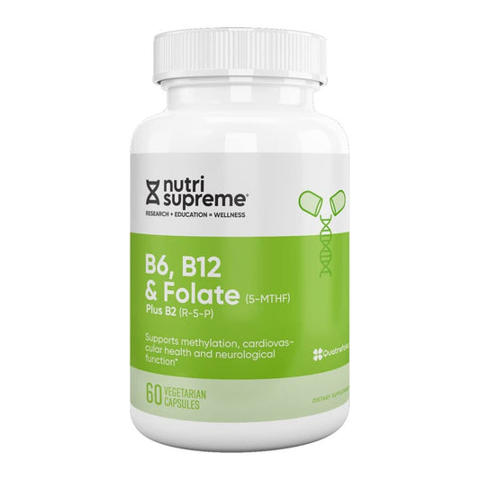 Nutri-Supreme Research B6, B12 & Folate (5-MTHF), 60 Vegetarian Capsules