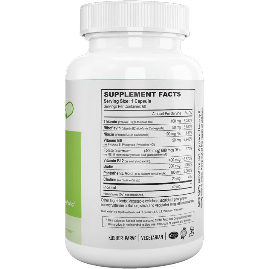 Nutri-Supreme Research Ultimate B Complex with Methylfolate & P-5-P, 60 Vegetarian Capsules