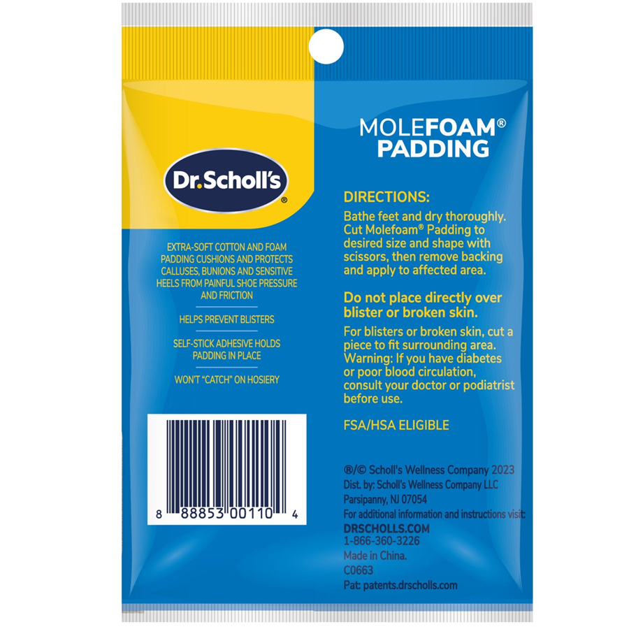 Dr. Scholl’s Mole Foam Padding Strips, 2ct