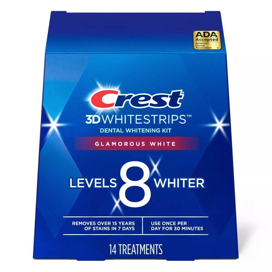 Crest 3D Whitestrips Glamorous White Teeth Whitening Kit with Hydrogen Peroxide - 14 Treatments