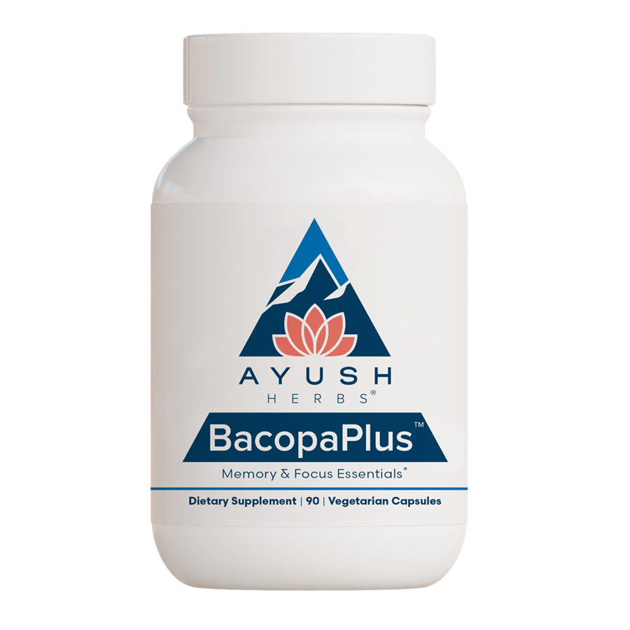 Ayush Herbs Bacopa Plus, Memory & Focus Essentials, 90 Capsules