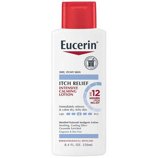 Eucerin Itch Relief Intensive Calming Lotion for Sensitive Dry Skin Unscented - 8.4 fl oz