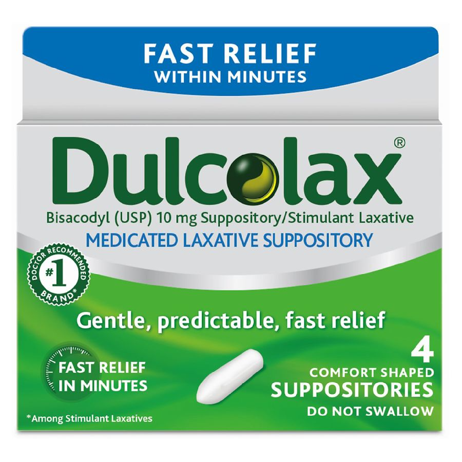 Dulcolax 10 Mg Laxative Suppositories, Comfort Shaped - 4 Ea