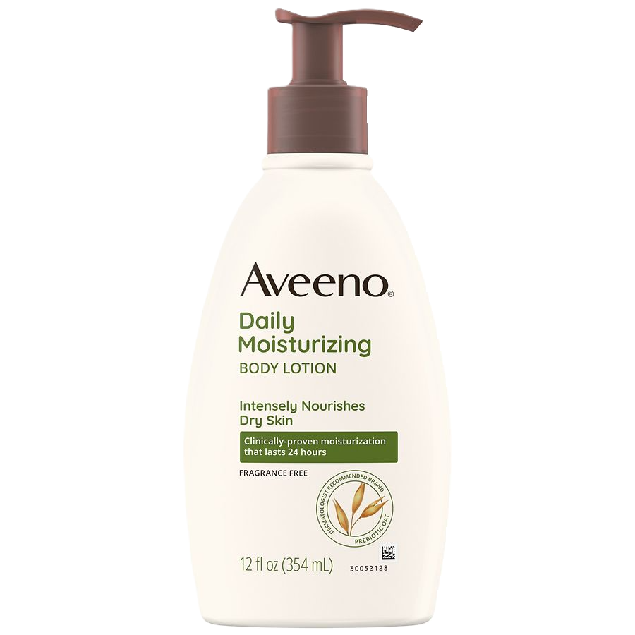 Aveeno Daily Moisturizing Lotion For Dry Skin with Soothing Oats and Rich Emollients, Fragrance Free, 12oz