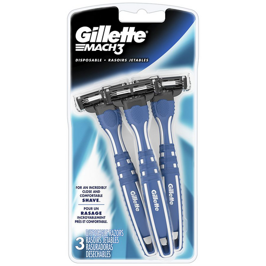 Gillette Mach3 Smooth Men's Disposable Razors - 3ct