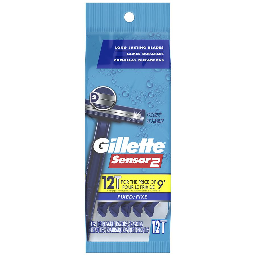 Gillette Sensor 2 Good News Disposable Razor, 12 Ea