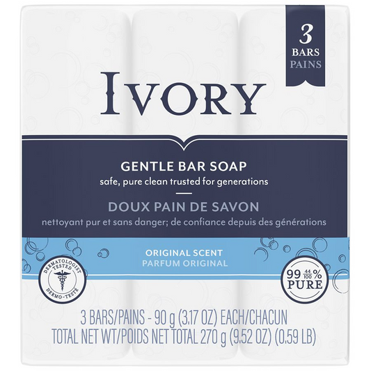 Ivory Bar Soap, Original 3 Pack, 3.1oz