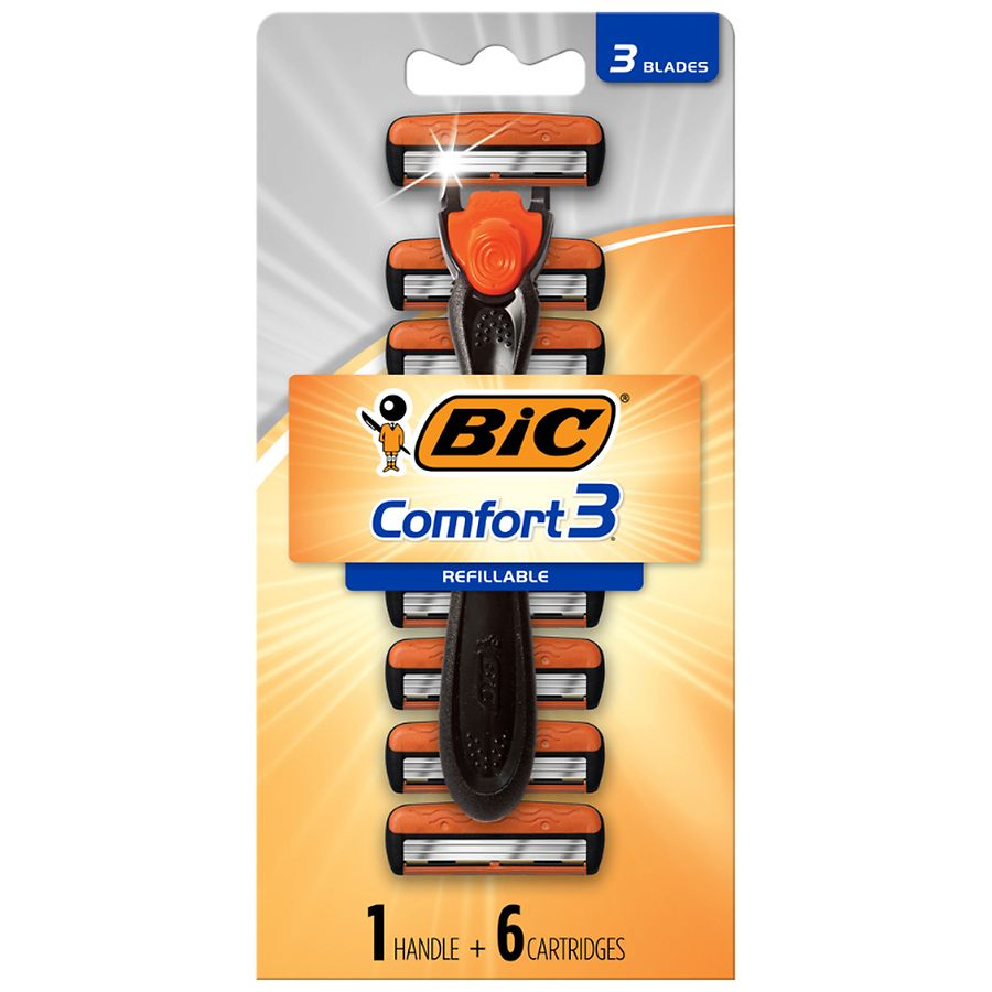 BIC Hybrid Advance Shaver System For Men, 6 Cartridges, 1 Ea