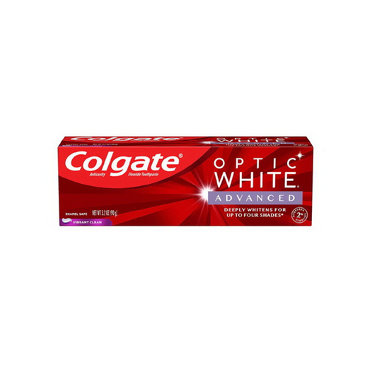 Colgate Optic White Advanced Teeth Whitening Toothpaste Vibrant Clean, 3.2oz