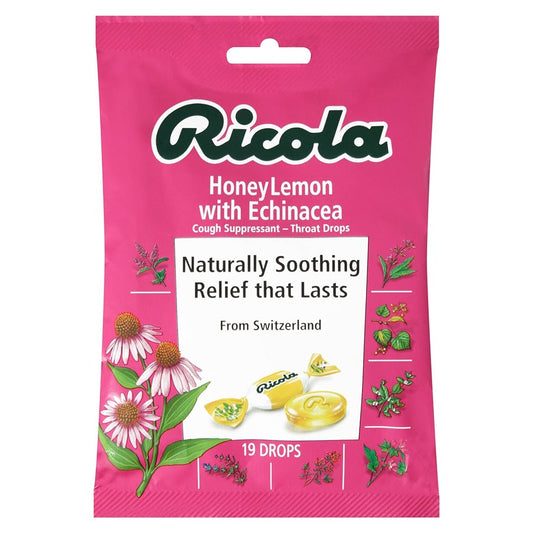 Ricola Cough Suppressant Throat Dops - Honey Lemon with Echinacea 19 Ct