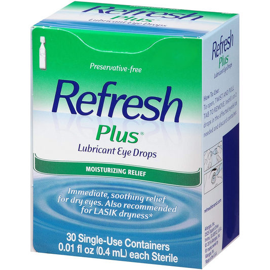 Refresh Plus Lubricant Eye Drops, 0.01 Fl Oz Single-Use Containers, 30ct