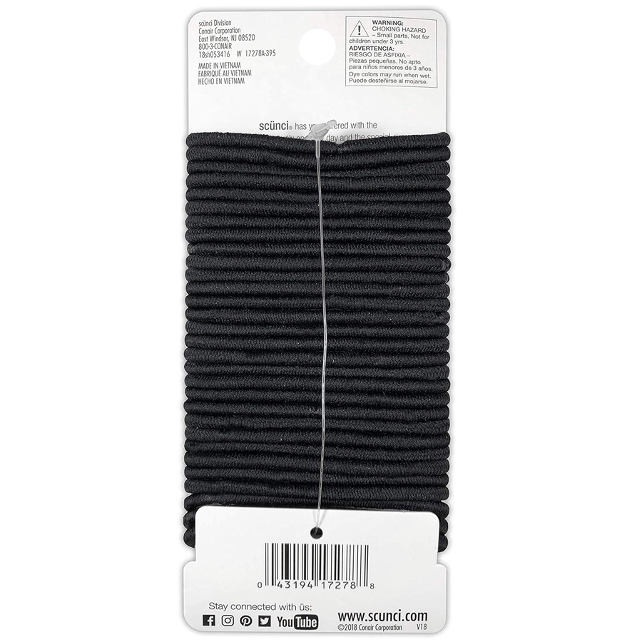 Scunci No Damage Elastics, Black, 30ct