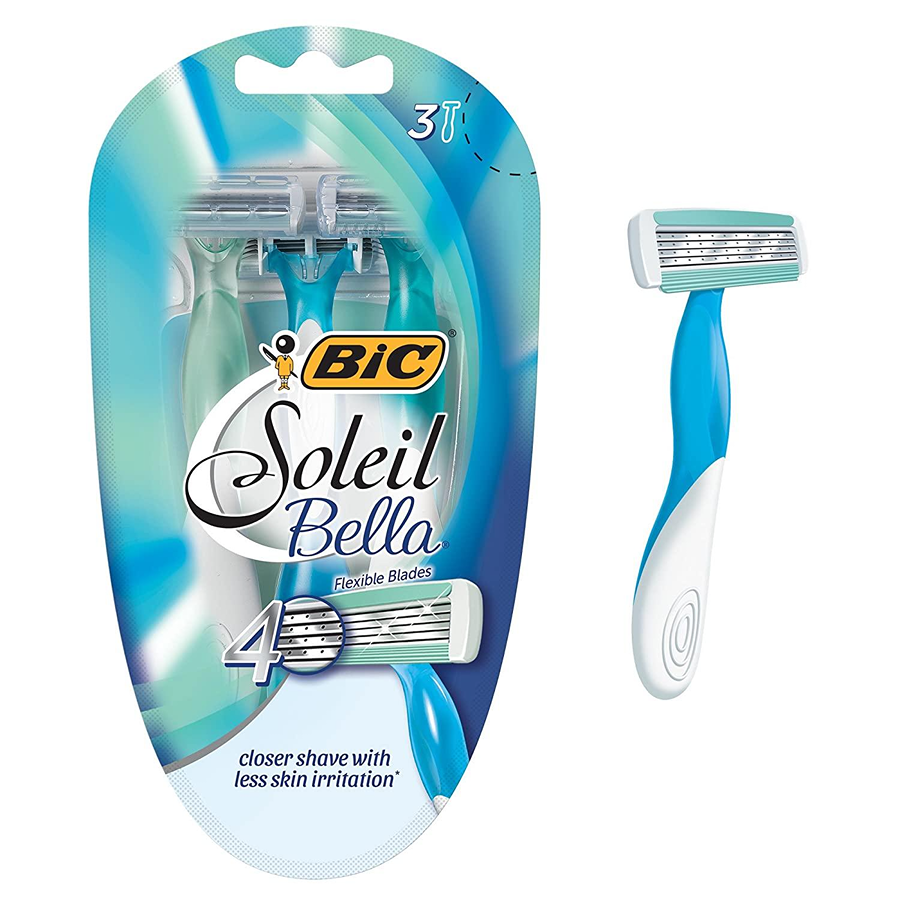 BIC Soleil Bella Ez Rinse Disposable Shaver For Women, Unscented, 3 Ea