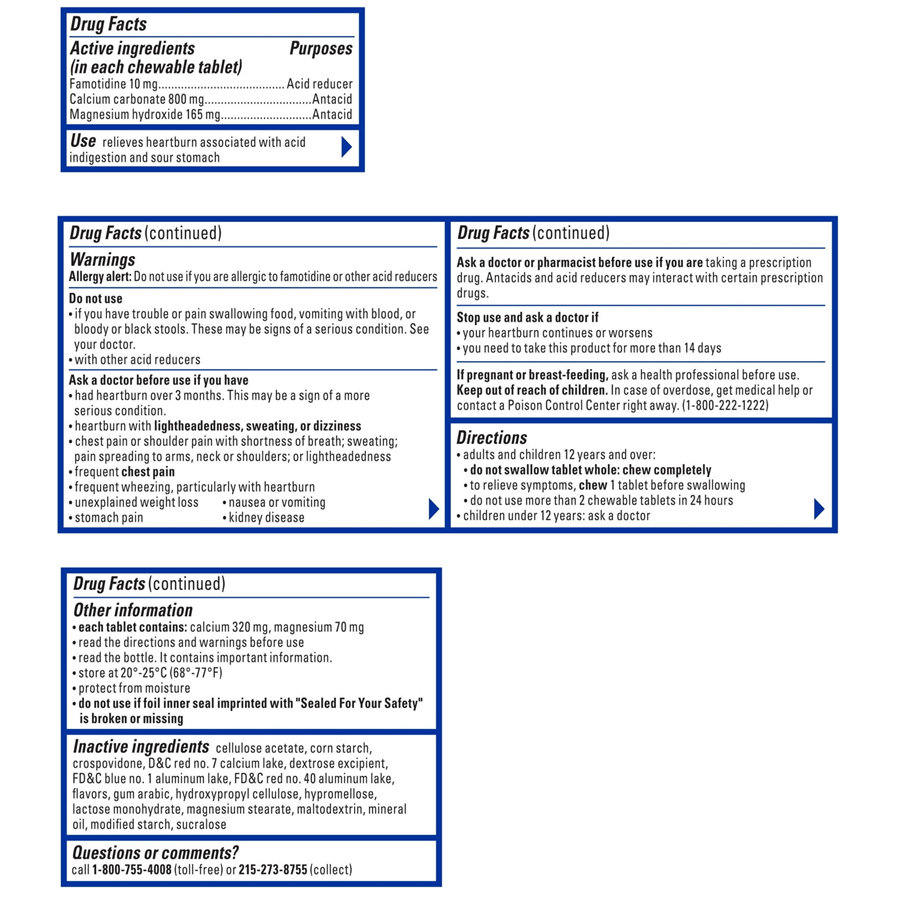 Pepcid Complete Acid Reducer + Antacid Chewables, Berry - 25ct