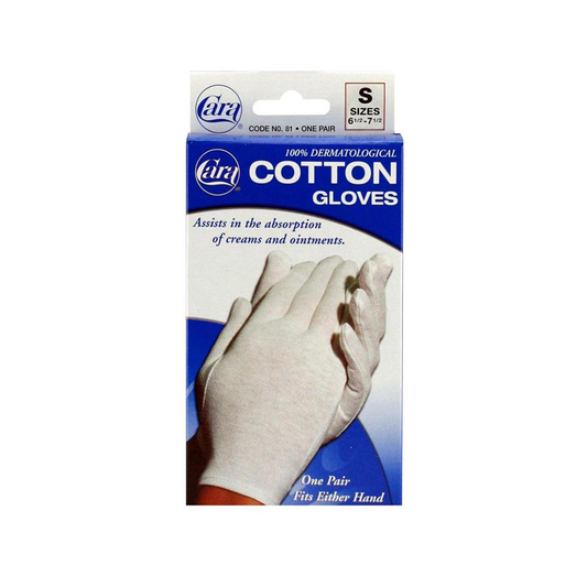 Cara Dermatological Cotton Gloves, Ladies, Small, 1 Pair