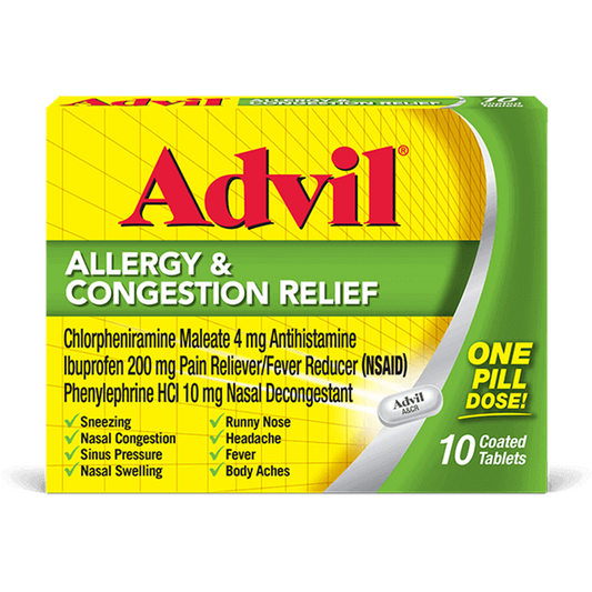 Advil Allergy And Congestion Relief Tablets - 10 Count