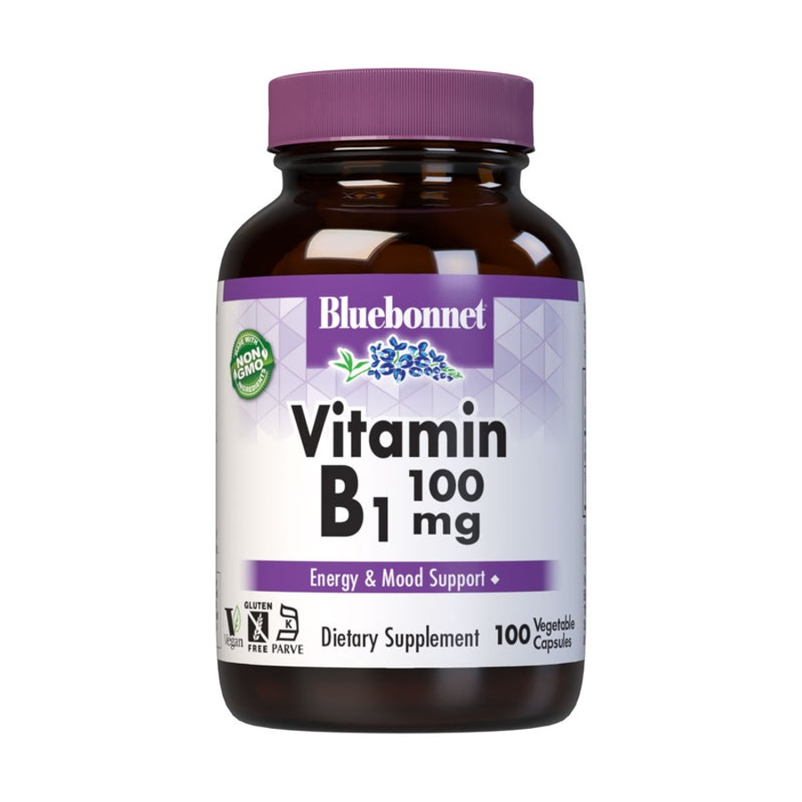 Bluebonnet Vitamin B1 100 mg - 100 Vegetable Capsules