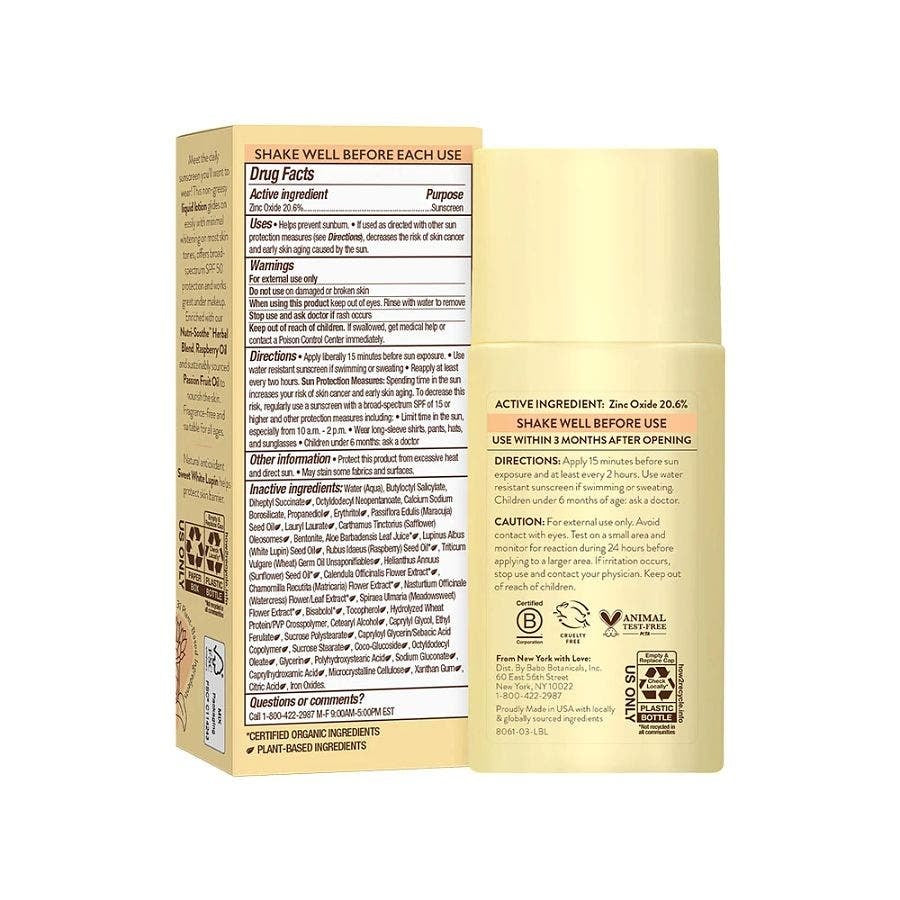 Babo Botanicals Daily Sheer Mineral Sunscreen Fluid SPF 50, 1.7 fl. oz.