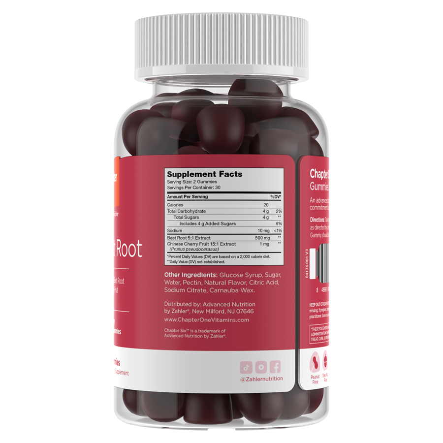 Zahler Chapter Six Beet Root & Tart Cherry Gummies, 60 Gummies