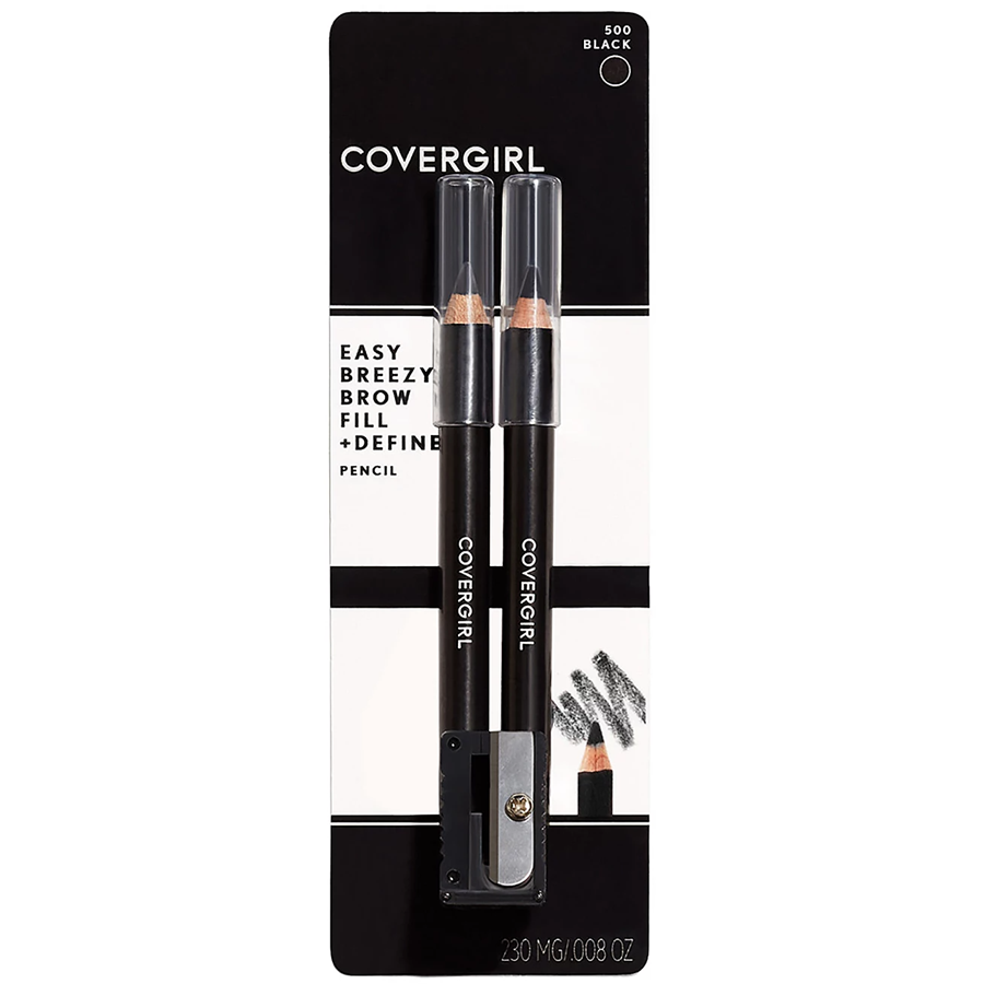 Covergirl Easy Breezy Fill + Define Brow Pencil, Midnight Black