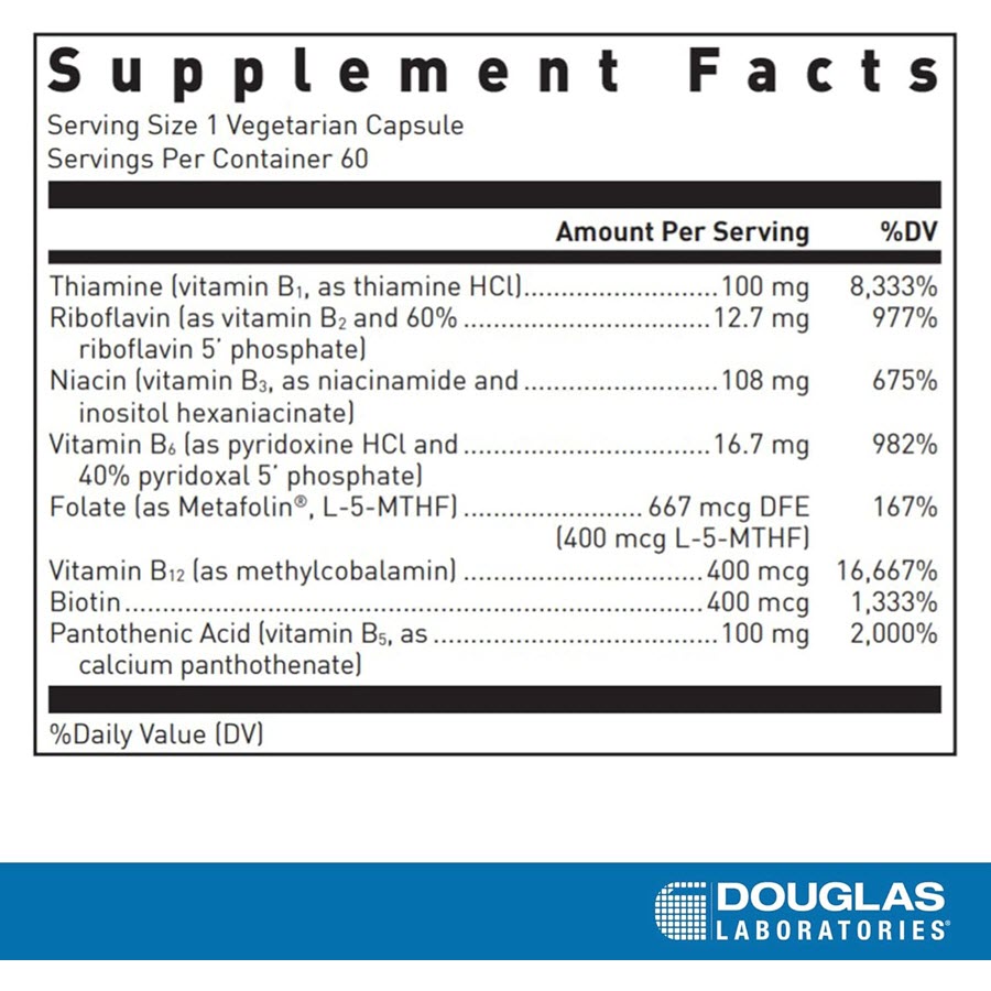 Douglas Labs B-Complex with Metafolin L-5-MTHF, 60 Caps