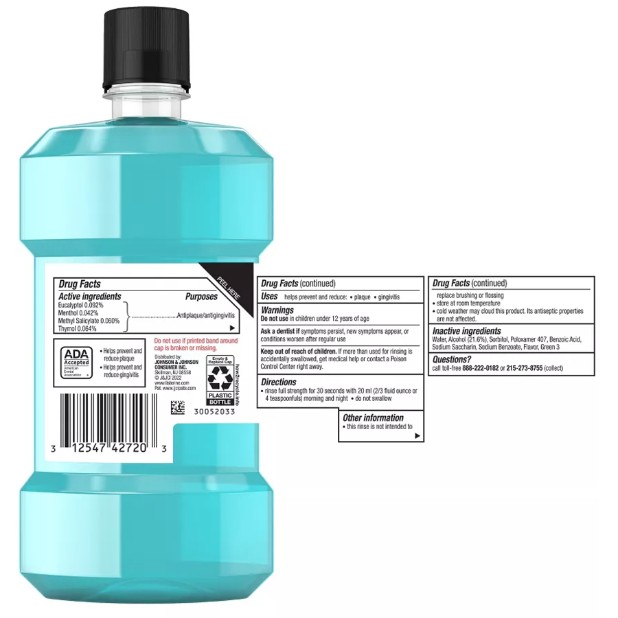 Listerine Cool Mint Antiseptic Mouthwash, 250ml