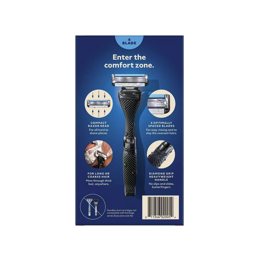 Dollar Shave Club 4-Blade Men's Razor Starter Set - 1 Handle + 2 Cartridges - 3pk