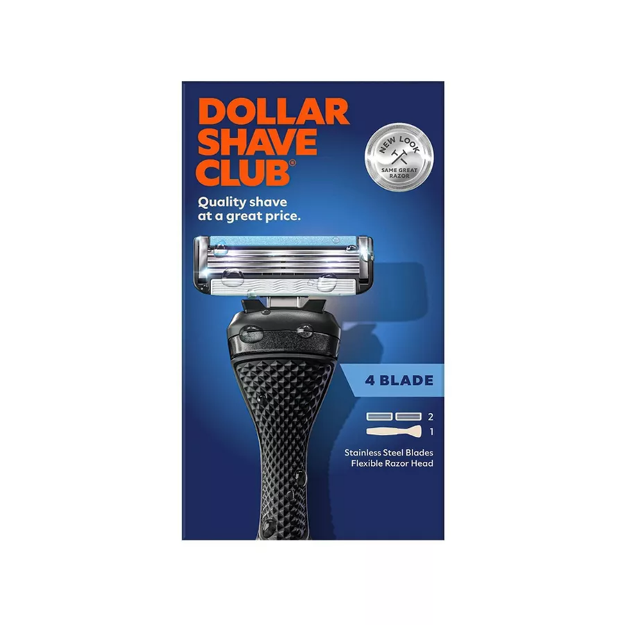 Dollar Shave Club 4-Blade Men's Razor Starter Set - 1 Handle + 2 Cartridges - 3pk