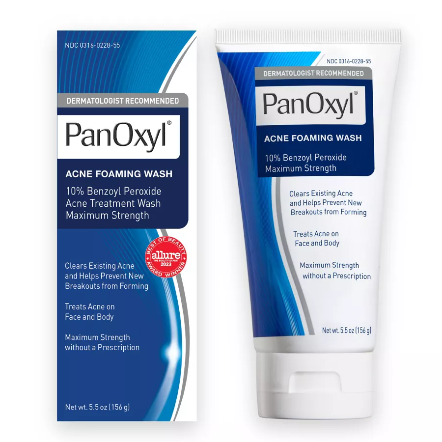 PanOxyl Maximum Strength Antimicrobial Acne Foaming Wash with 10% Benzoyl Peroxide - 5.5oz