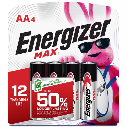 Energizer Max AA Batteries - Alkaline Battery, E91BP-4, 4ct