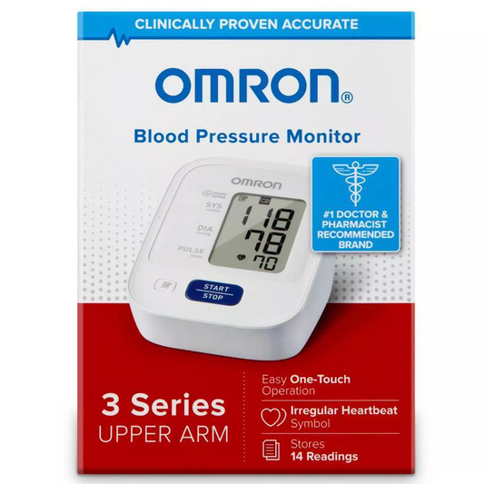 Omron 3 Series Upper Arm Blood Pressure Monitor with Cuff - Fits Standard and Large Arms, BP7100