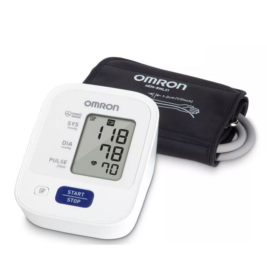 Omron 3 Series Upper Arm Blood Pressure Monitor with Cuff - Fits Standard and Large Arms, BP7100