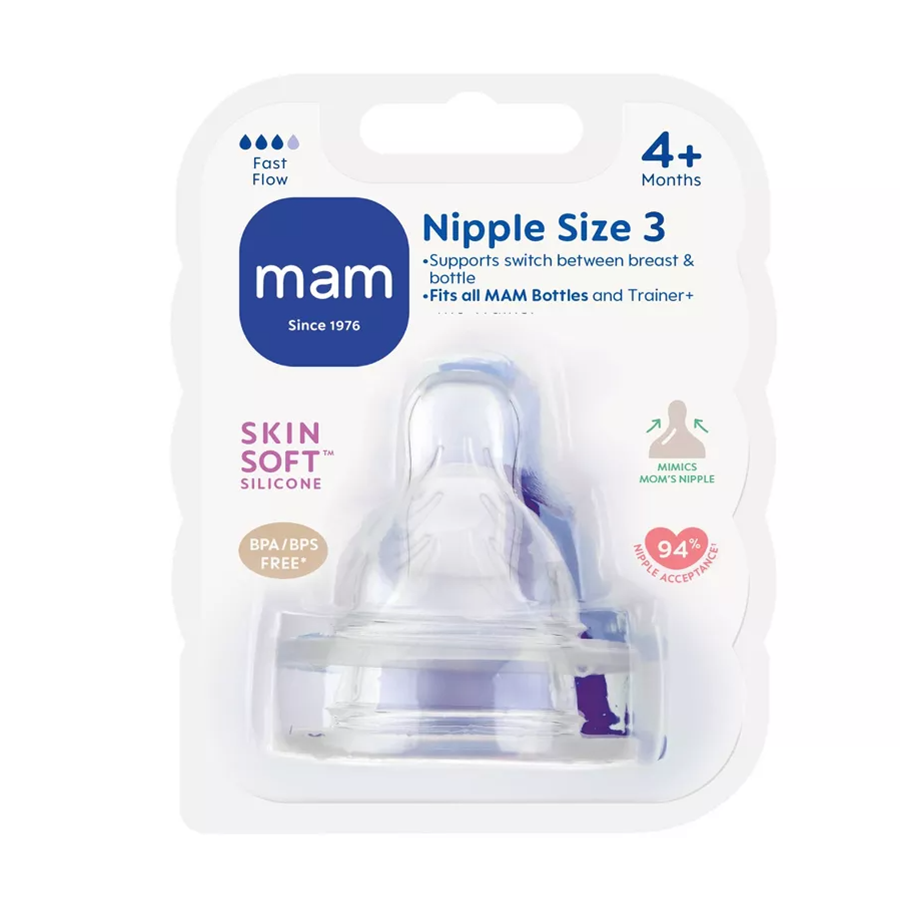 MAM Fast Flow Bottle Nipples - 2pk