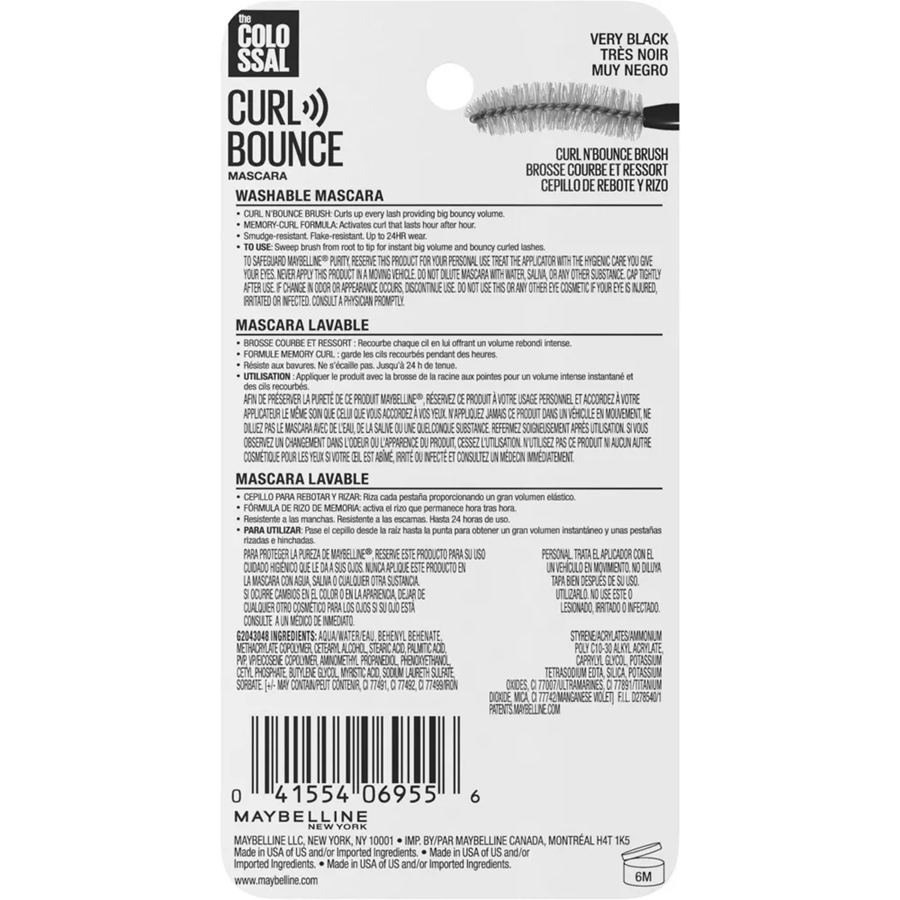 Maybelline Colossal Curl Bounce Mascara - 0.33 fl oz, Very Black