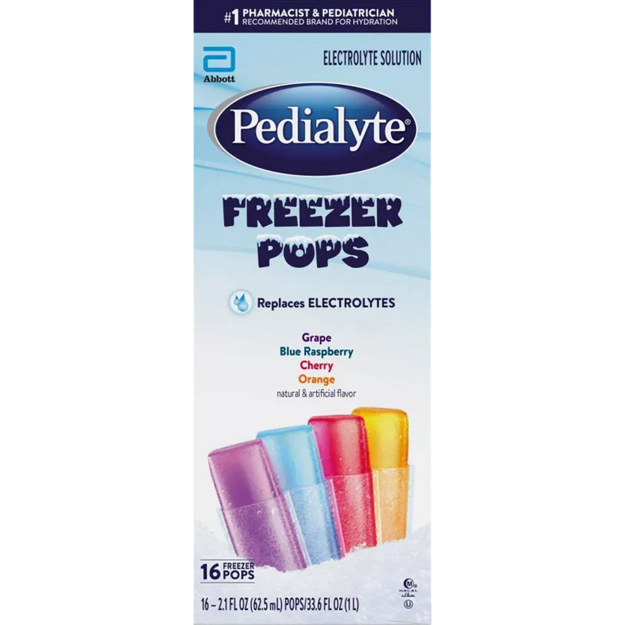 Pedialyte Electrolyte Solution Freezer Pops Variety Pack - 16 x 2.1oz