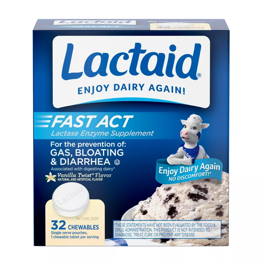 Lactaid Fast Act Chewable Tablets, Vanilla 32ct