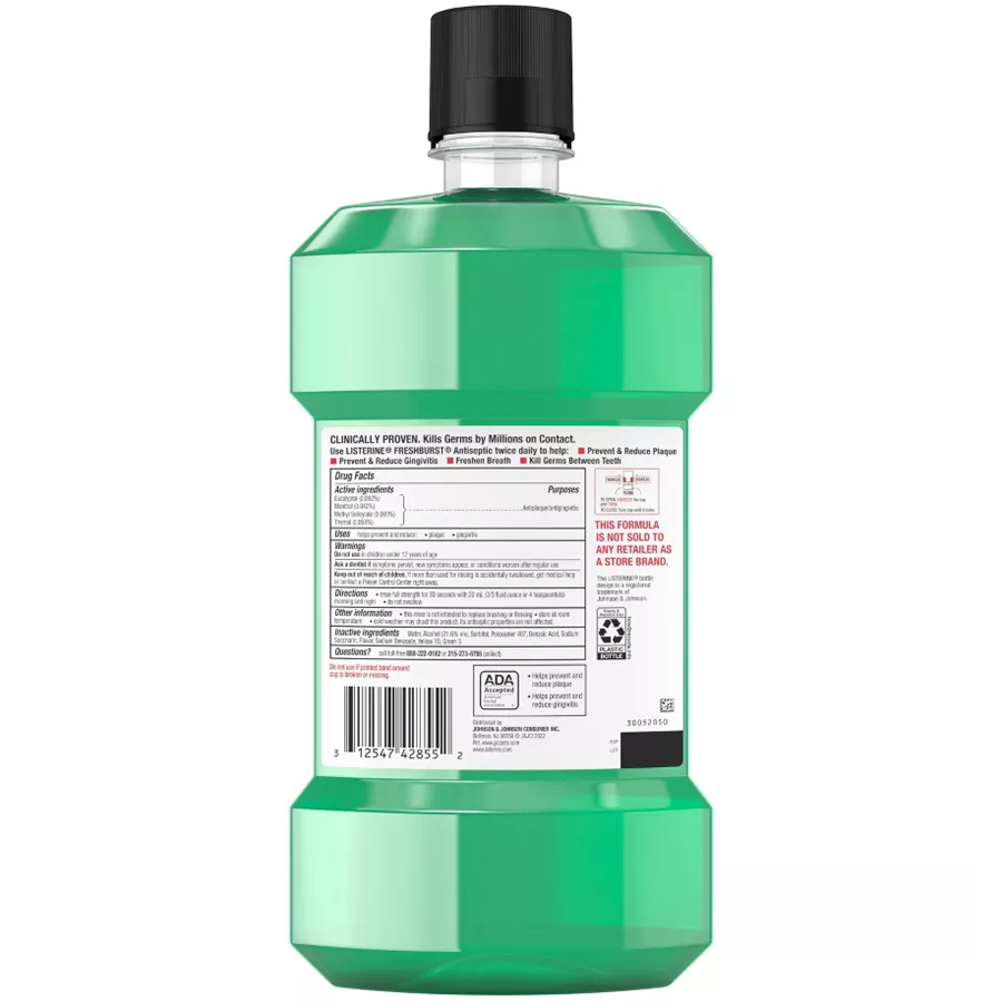 Listerine Antiseptic Fresh Burst Mouthwash - 500ml