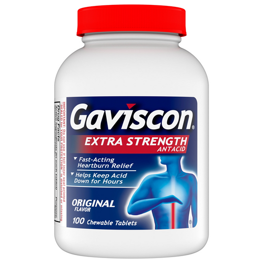 Gaviscon Extra Strength Antacid - Original, 100 Tablets