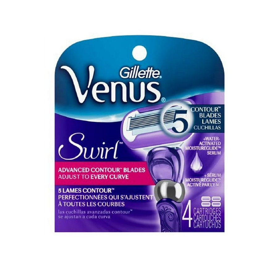 Gillette Venus Swirl Womens Razor Refills, Advanced Contour Blades - 4 Ea