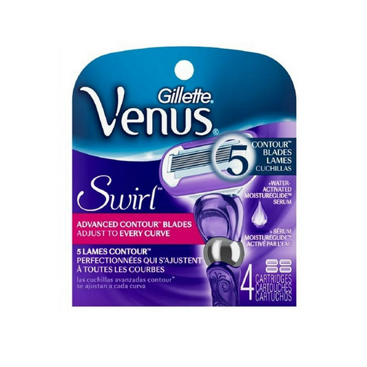 Gillette Venus Swirl Womens Razor Refills, Advanced Contour Blades - 4 Ea